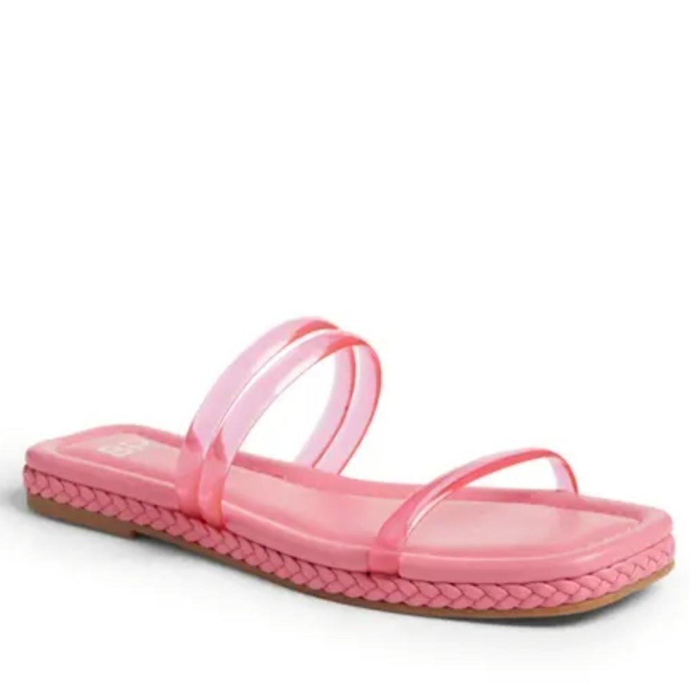 New BP. Viola Braided Slide Sandal Clear pink slip on slides braid jelly size 9
